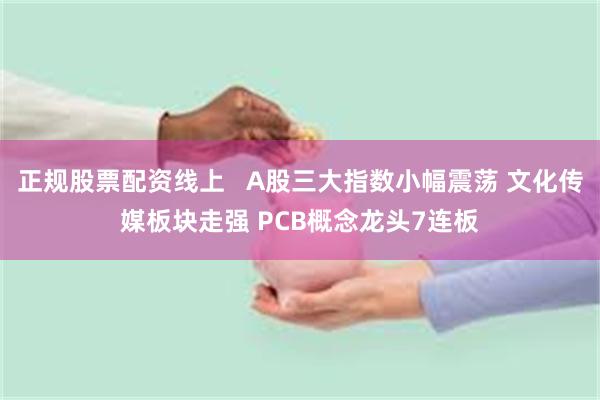 正规股票配资线上   A股三大指数小幅震荡 文化传媒板块走强 PCB概念龙头7连板