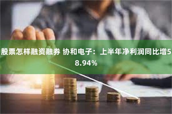 股票怎样融资融券 协和电子：上半年净利润同比增58.94%