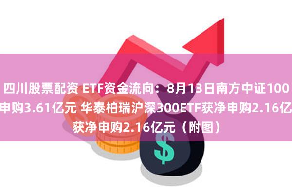 四川股票配资 ETF资金流向：8月13日南方中证1000ETF获净申购3.61亿元 华泰柏瑞沪深300ETF获净申购2.16亿元（附图）