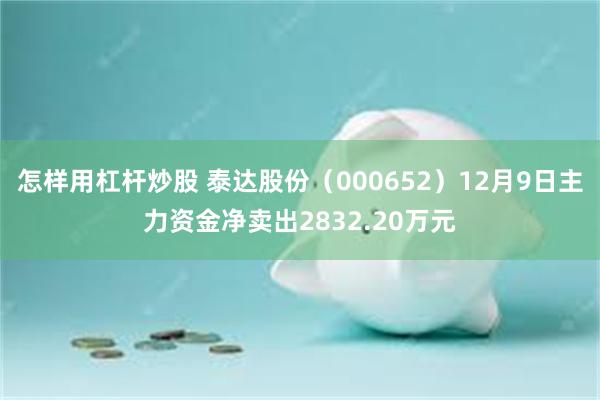 怎样用杠杆炒股 泰达股份（000652）12月9日主力资金净卖出2832.20万元